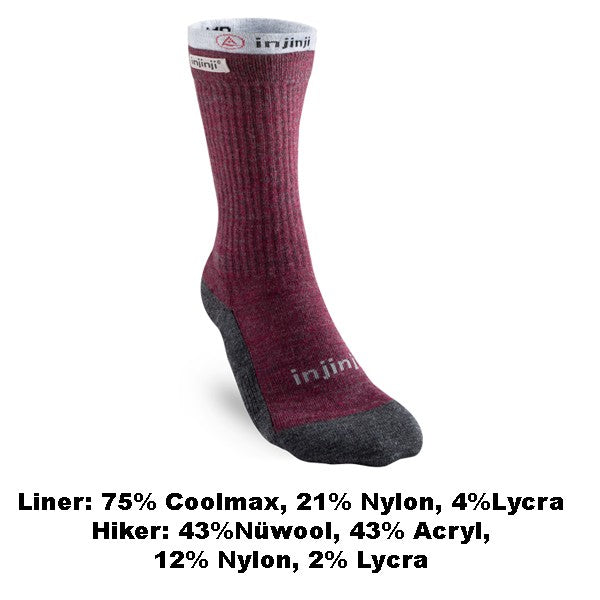 Injinji Liner Coolmax + Hiker Nüwool Crew Femme