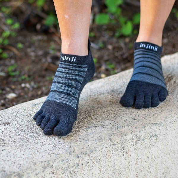Injinji Run Nuwool No-Show - Chaussettes à bout ardoise