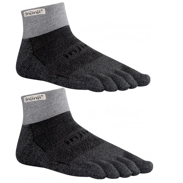 Injinji Trail MDW Mini-Crew - Zehensocken Grau/Schwarz