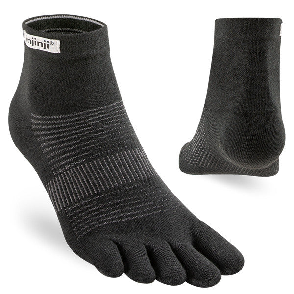 Injinji Run Lightweight Mini-Crew - Zehensocken Schwarz