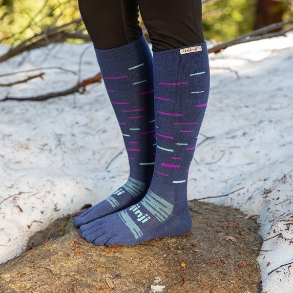 Injinji Snow Over the Calf - Zehensocken Blau