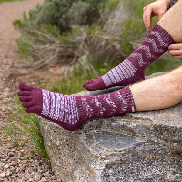 Injinji Midweight Crew Wolle- Zehensocken Garnet
