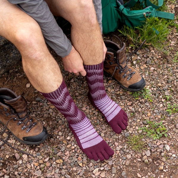 Injinji Midweight Crew Wolle- Zehensocken Garnet