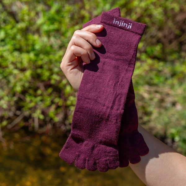 Injinji Liner Crew Wolle- Zehensocken Garnet