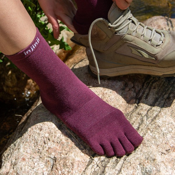 Injinji Liner Crew Wolle- Zehensocken Garnet