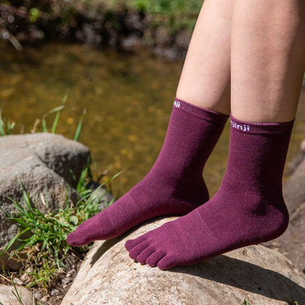 Injinji Liner Crew Wolle- Zehensocken Garnet