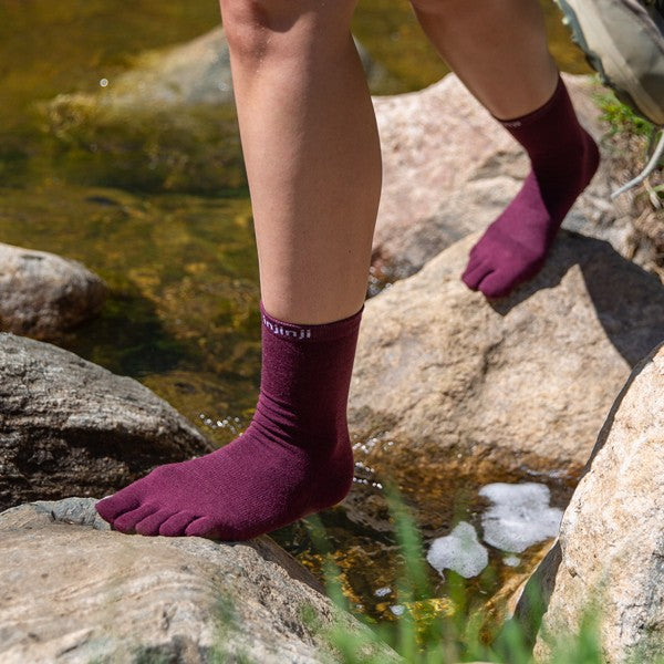 Injinji Liner Crew Wolle- Zehensocken Garnet